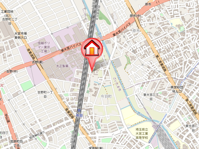 ��ʌ��������܎s�k�捡�H���̃A�p�[�g�̒n�}