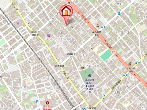 ��ʌ�����s�㒬�Q���ڂ̃A�p�[�g�̒n�}