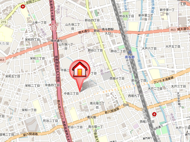 ��ʌ��������܎s���撆���R���ڂ̃}���V�����̒n�}