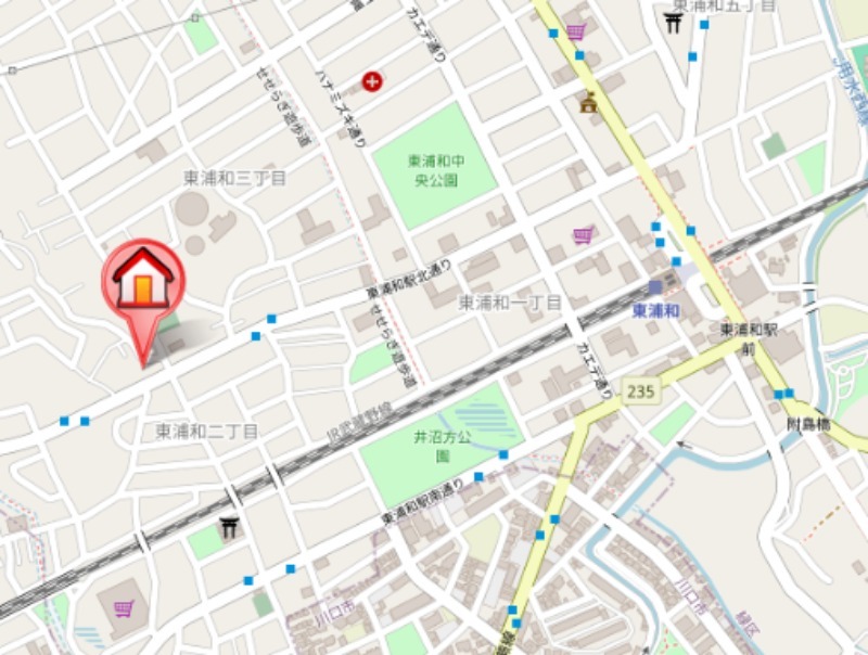 ��ʌ��������܎s�΋擌�Y�a�Q���ڂ̃}���V�����̒n�}