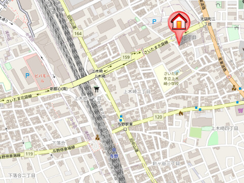 ��ʌ��������܎s�Y�a���؍�R���ڂ̃}���V�����̒n�}