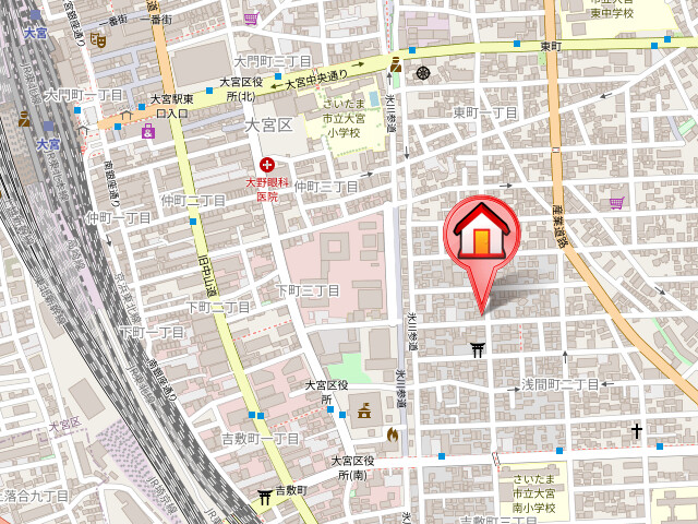 ��ʌ��������܎s��{���Ԓ��P���ڂ̃}���V�����̒n�}