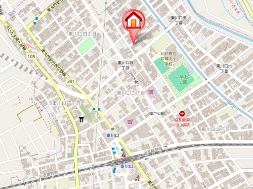 ��ʌ�����s������S���ڂ̃A�p�[�g�̒n�}