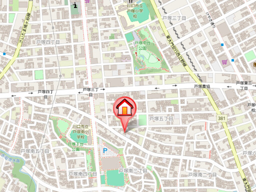 ��ʌ�����s�˒˂T���ڂ̃A�p�[�g�̒n�}