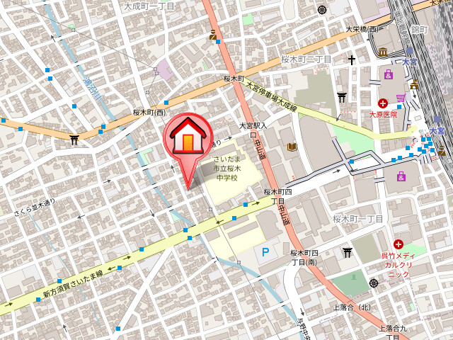 ��ʌ��������܎s��{����ؒ��S���ڂ̃}���V�����̒n�}