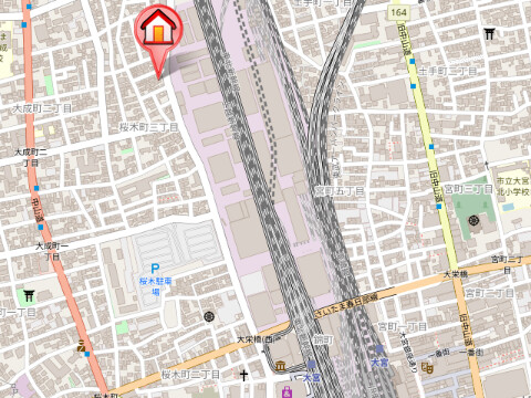 ��ʌ��������܎s��{����ؒ��R���ڂ̃}���V�����̒n�}