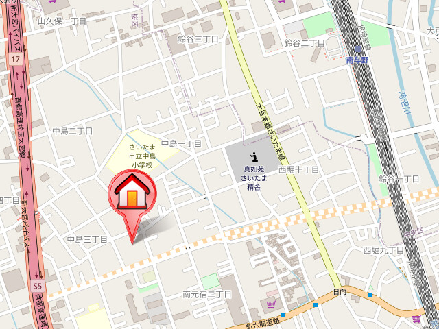 ��ʌ��������܎s���撆���R���ڂ̃}���V�����̒n�}