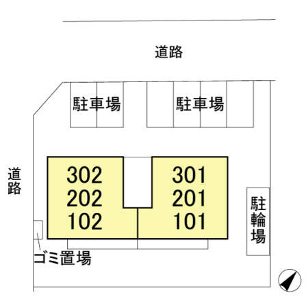 ��ʌ�����s�����Q���ڂ̃A�p�[�g�̒��ԏ�