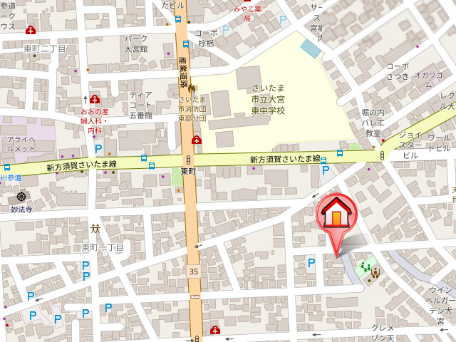 ��ʌ��������܎s��{��V�����P���ڂ̃}���V�����̒n�}