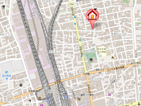 ��ʌ��������܎s��{��y�蒬�Q���ڂ̃}���V�����̒n�}