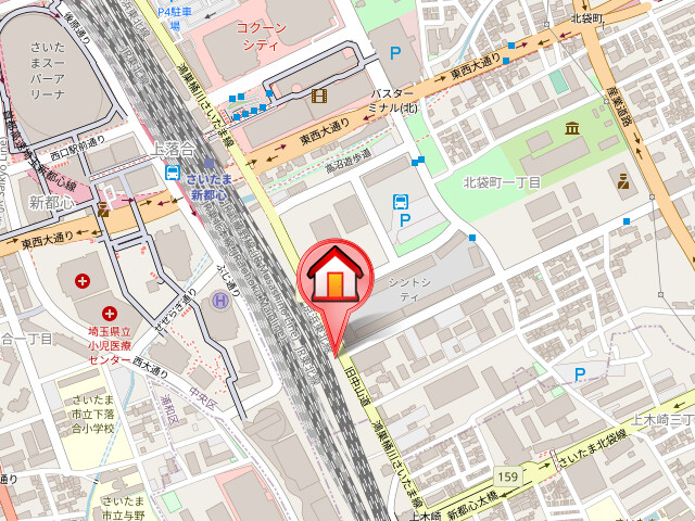 ��ʌ��������܎s��{��k�ܒ��P���ڂ̃}���V�����̒n�}