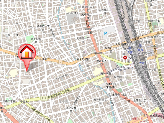 ��ʌ��������܎s��{��O���P���ڂ̃}���V�����̒n�}