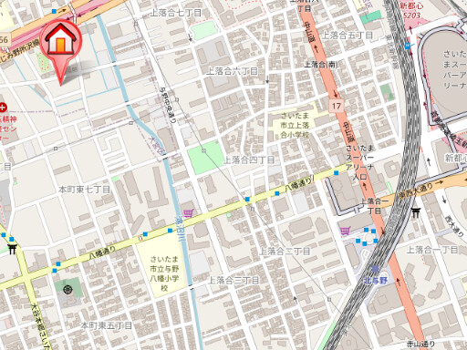 ��ʌ��������܎s��{����ؒ��S���ڂ̃A�p�[�g�̒n�}