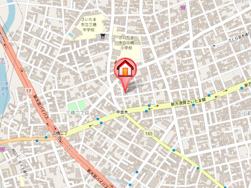 ��ʌ��������܎s��{��O���Q���ڂ̃}���V�����̒n�}