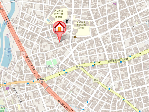 ��ʌ��������܎s��{��O���Q���ڂ̃}���V�����̒n�}