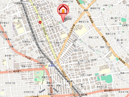 ��ʌ��������܎s�Y�a��̉ƂU���ڂ̃}���V�����̒n�}