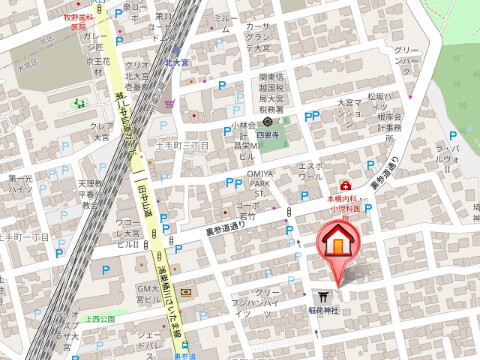 ��ʌ��������܎s��{��y�蒬�Q���ڂ̃}���V�����̒n�}