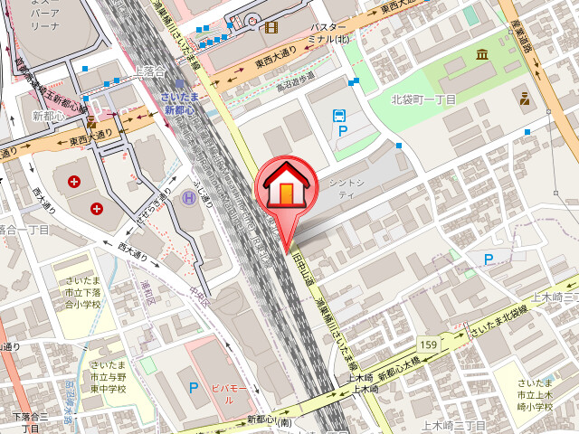 ��ʌ��������܎s��{��k�ܒ��P���ڂ̃}���V�����̒n�}