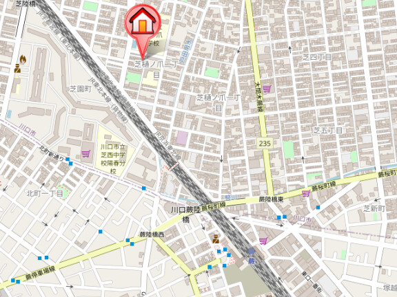 ��ʌ�����s�Ŕ�m�܂Q���ڂ̃}���V�����̒n�}